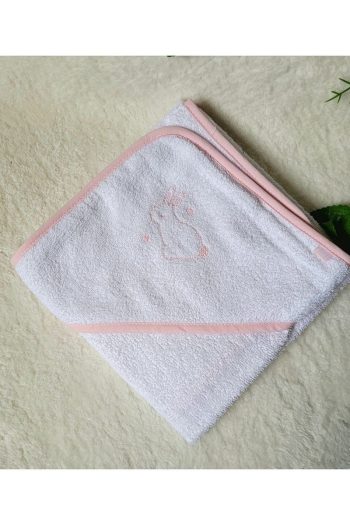Cotton Baby Bath Towel Wrap with Bunny Design for Newborns