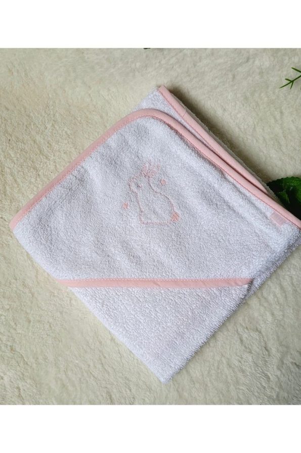 Cotton Baby Bath Towel Wrap with Bunny Design for Newborns