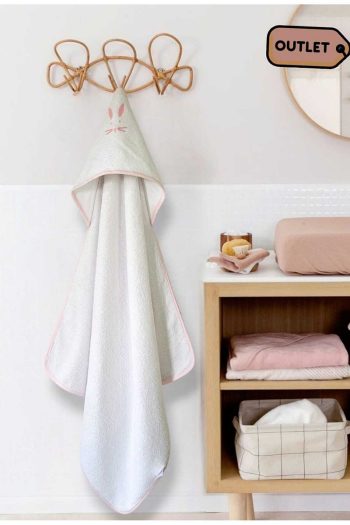 Cotton Baby Bath Towel Wrap with Bunny Design for Newborns