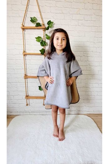 Cotton Soft Hooded Towel Poncho for Kids
