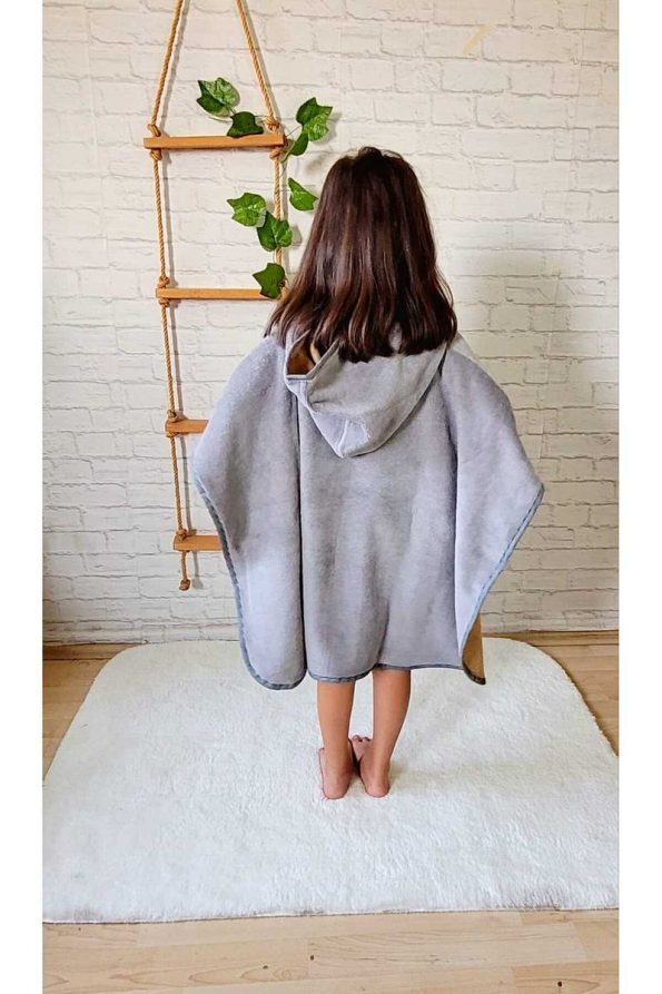 Cotton Soft Hooded Towel Poncho for Kids