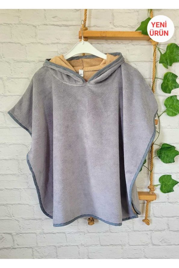 Cotton Soft Hooded Towel Poncho for Kids