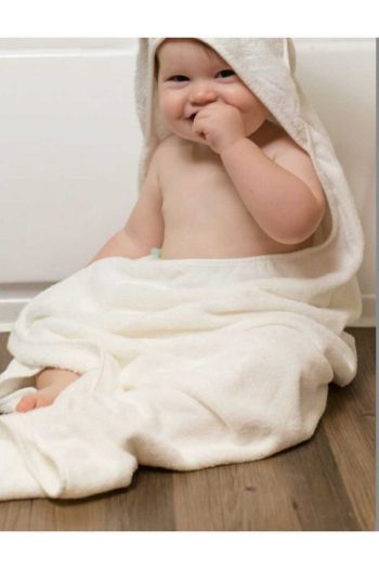 Cotton Lady Outlet - 100% Cotton Newborn Baby Bath Towel Wrap in Cream