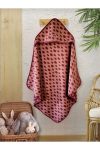 Soft Cotton Baby Bath Towel 80x80cm Polka Dot/Rose Pink