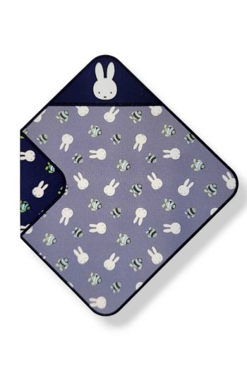 Mothercare Cotton Baby Bath Towel Wrap for Boys and Girls - Patterned/Navy Blue