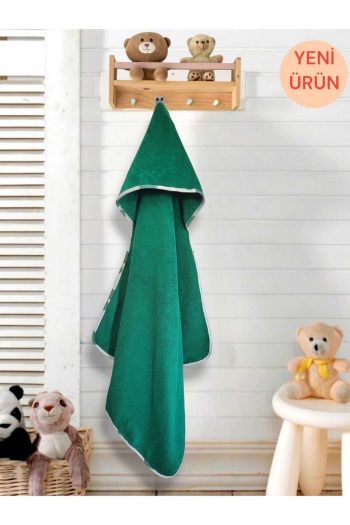 Cotton Baby Bath Towel Wrap in Emerald Green