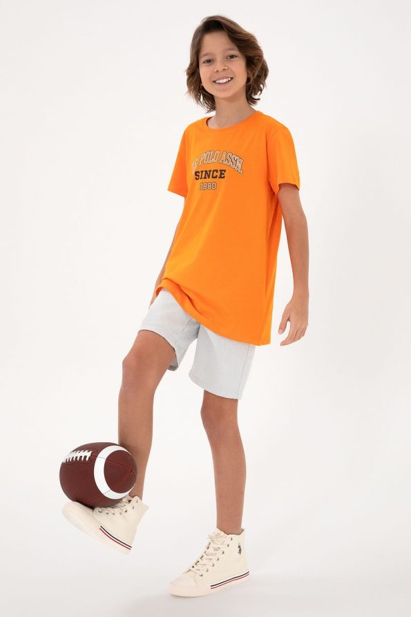 U.S. Polo Assn. Boys' Orange Crew Neck T-Shirt