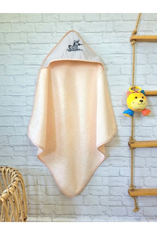 Soft Cotton Baby Bath Towel Wrap 75x75cm Zebra/Pink