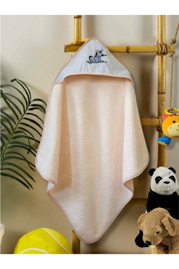 Soft Cotton Baby Bath Towel Wrap 75x75cm Zebra/Pink