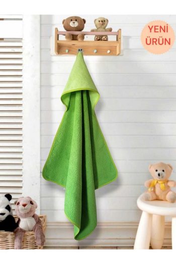 Cotton Baby Bath Towel Wrap in Green