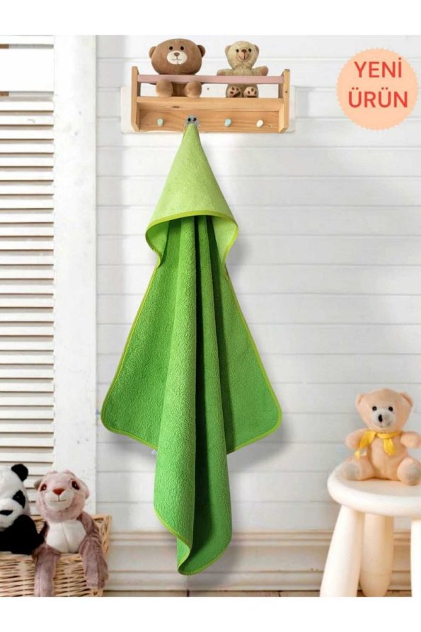 Cotton Baby Bath Towel Wrap in Green