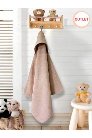 Cotton Baby Bath Towel Wrap in Pink for Newborns
