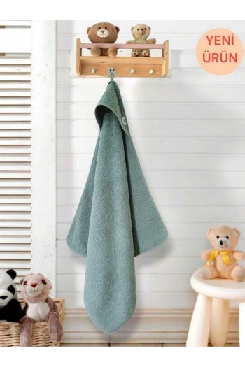 Cotton Newborn Baby Bath Towel Wrap in Navy Blue