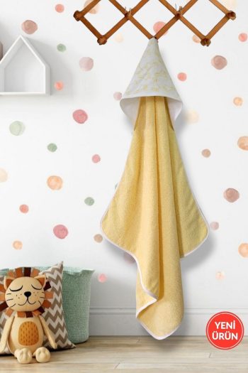 Cotton Newborn Bath Towel Wrap for Boys and Girls - Yellow