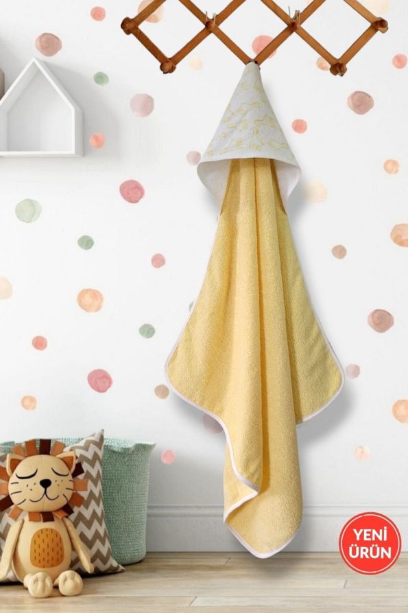 Cotton Newborn Bath Towel Wrap for Boys and Girls - Yellow