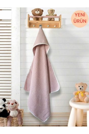 Cotton Baby Bath Towel Swaddle in Solid Pink