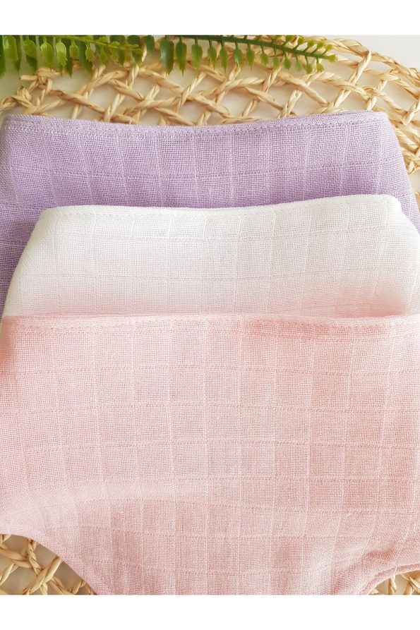 ilkimbebe 3-Pack 100% Organic Cotton Snap Muslin Baby Bibs