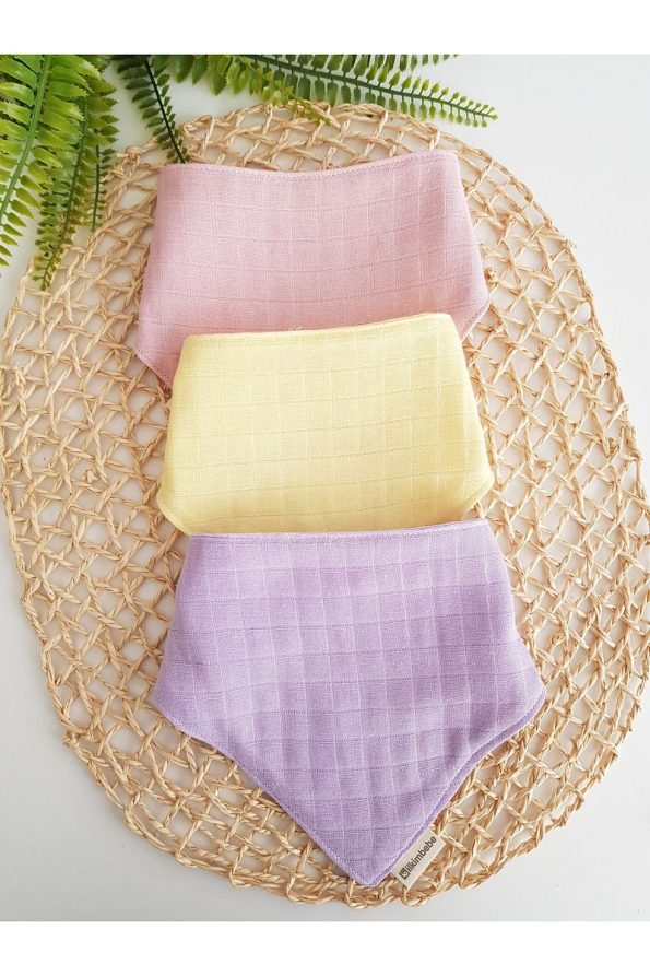 ilkimbebe 3-Piece 100% Organic Cotton Snap Bib Set
