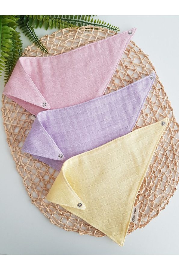ilkimbebe 3-Piece 100% Organic Cotton Snap Bib Set