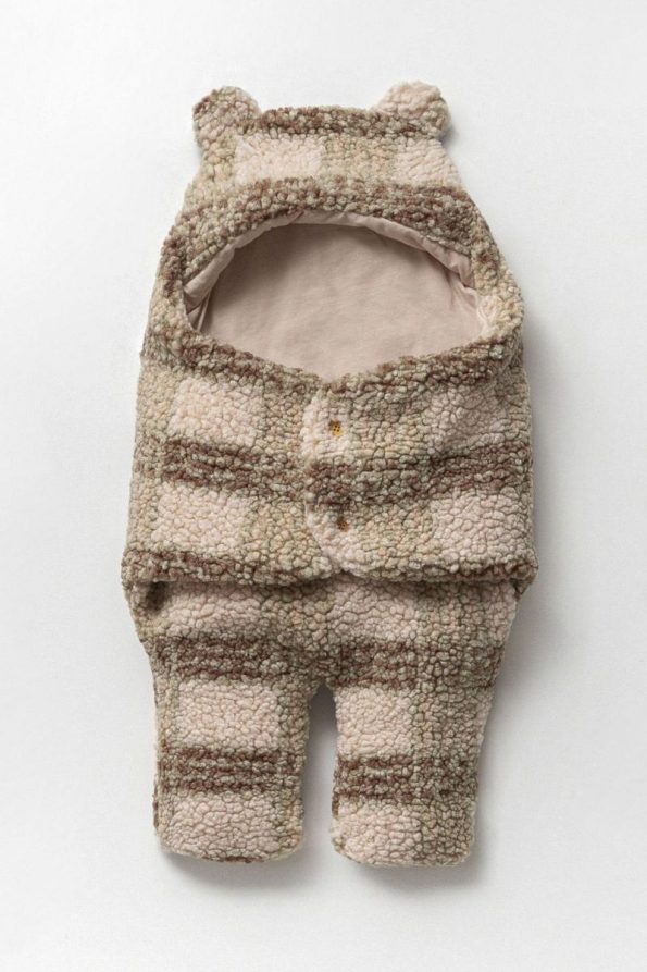 Cassiope Hooded Checkered Sleeping Bag for Baby Boys