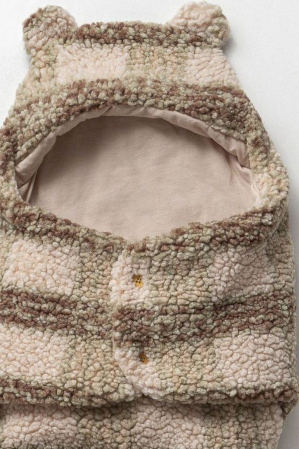 Cassiope Hooded Checkered Sleeping Bag for Baby Boys