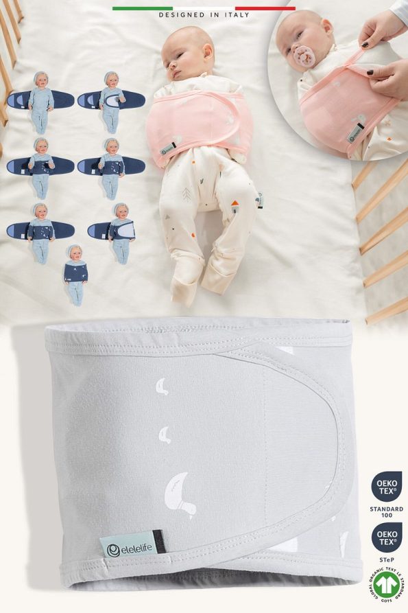 EleleLife Newborn Swaddle Strap Grey Duck