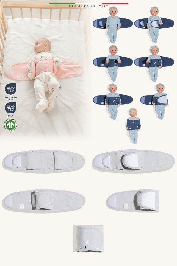 EleleLife Newborn Swaddle Strap Grey Duck