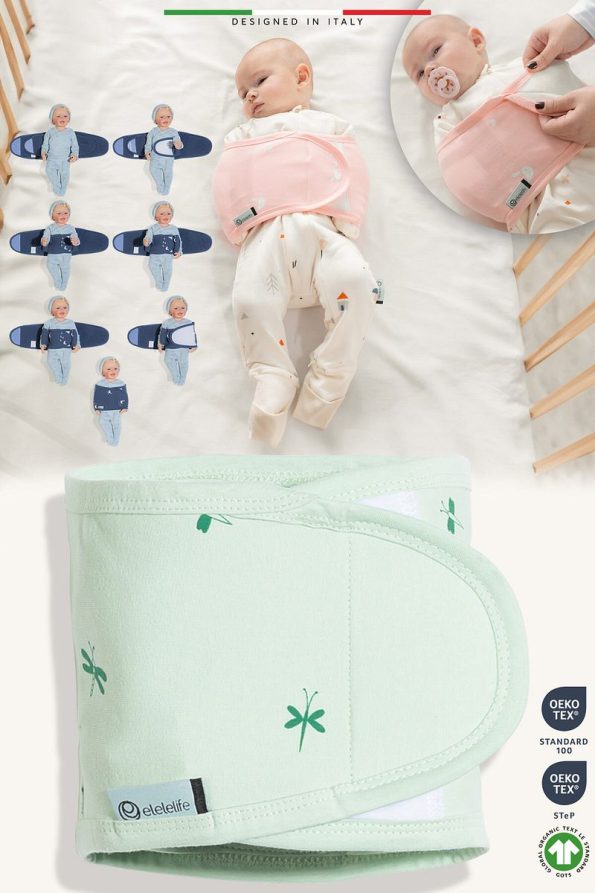 EleleLife Newborn Swaddle Belt in Green Sanno
