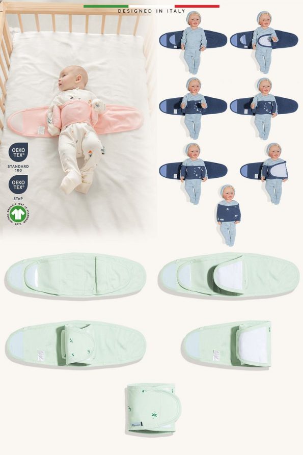 EleleLife Newborn Swaddle Belt in Green Sanno