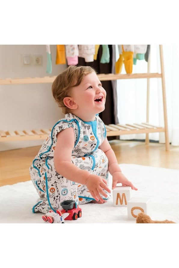 Owli Sleep Guru 0.3 Tog Safari Baby Swaddle / Sleeping Bag, 0-36 Months