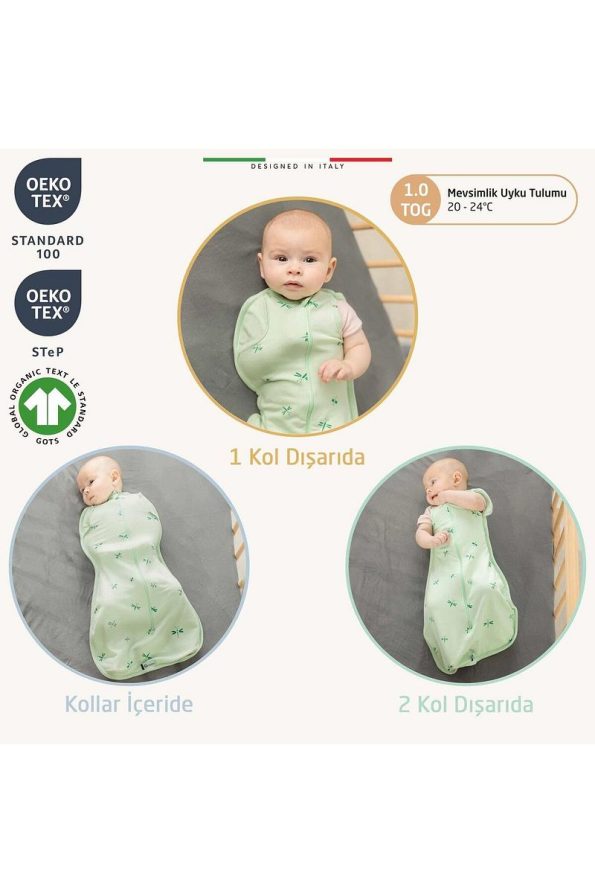 EleleLife Baby Swaddle Sleep Sack 1 Tog Powder Floral