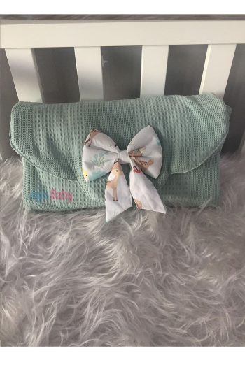 Jaju Baby Nest Green Waffle Fabric Fawn Design Baby Changing Bag
