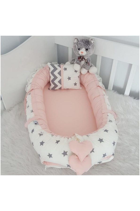 Jaju Baby Nest White Star Blush Baby Nest