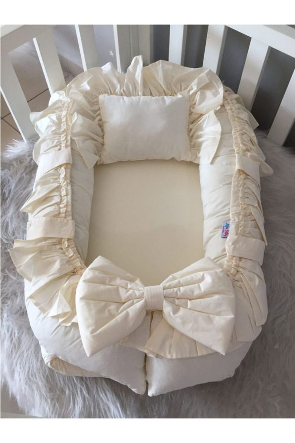 Jaju Baby Nest Cream Ruffled Luxury Design Co-Sleeping Baby Nest