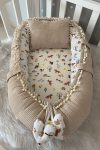 Jaju Baby Fox Design Organic Cotton Nest with Pom Poms