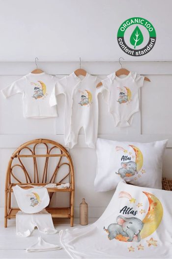 Lilabio 100% Organic Personalized Elephant Hospital Set