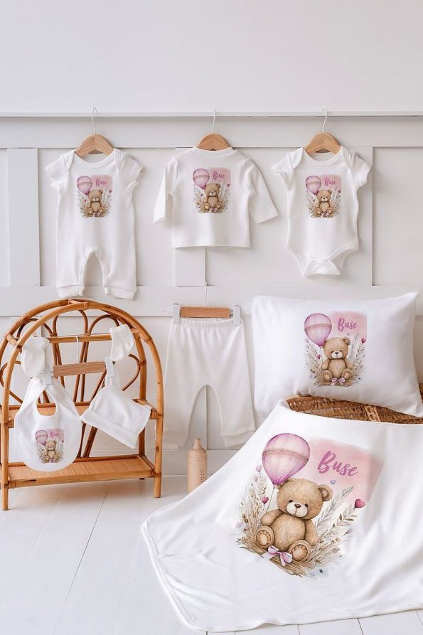 Lilabio 100% Organic Personalized Summer Hospital Exit Set with Bear
