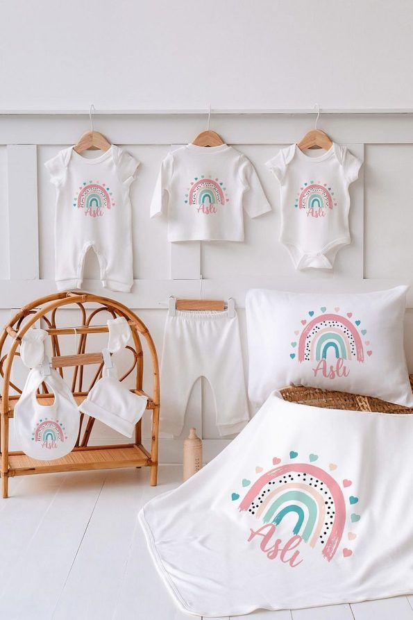Lilabio 100% Organic Custom Name Summer Hospital Outfit Set