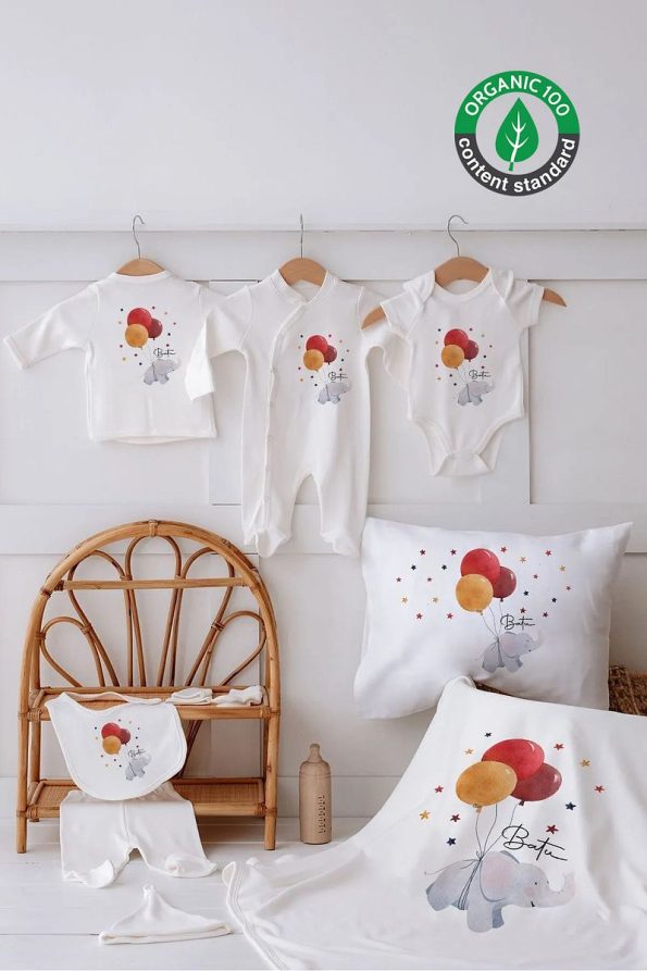 Lilabio 100% Organic Personalized Elephant Hospital Set