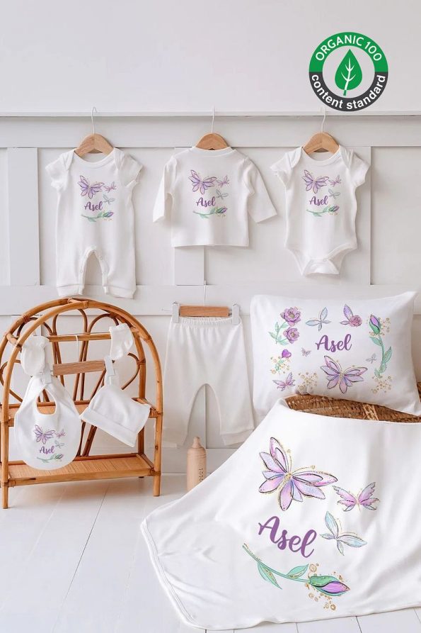 Lilabio 100% Organic Customized Summer Hospital Set with Butterfly Design