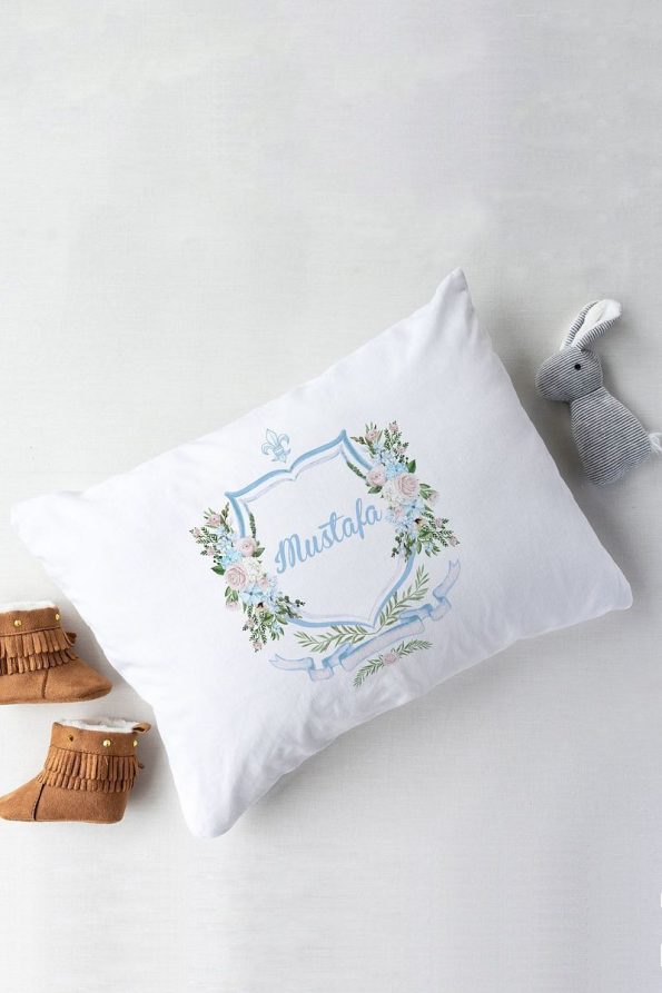 Lilabio 100% Organic Personalized Name Hospital Set with Blue Flowers