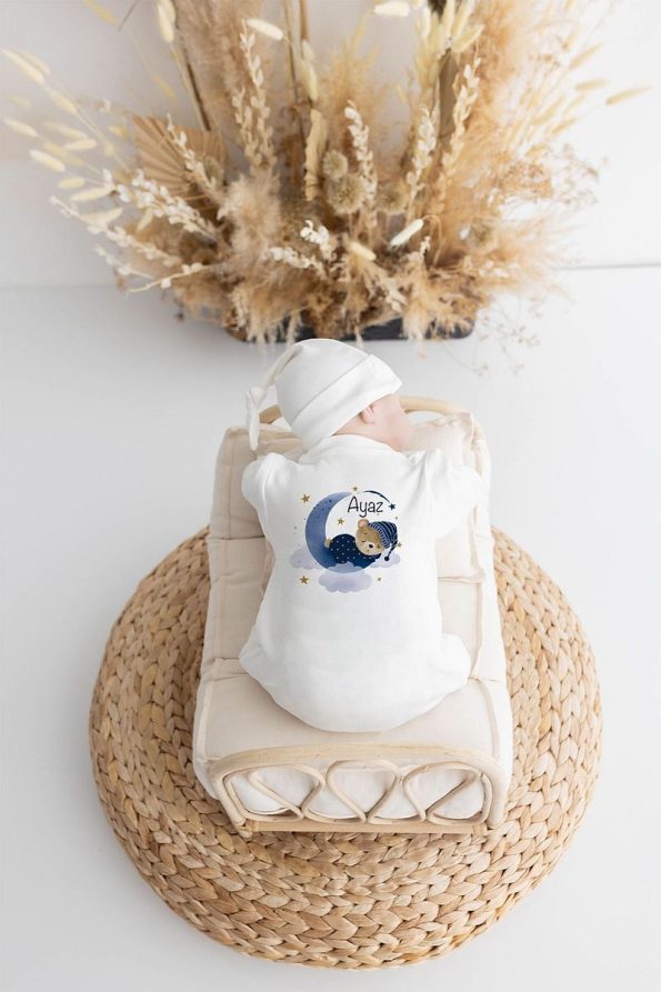 Lilabio 100% Organic Personalized Hospital Outfit Set with Bear Design