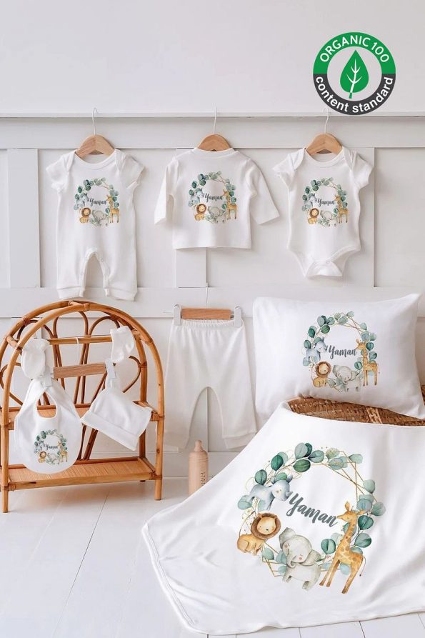 Lilabio 100% Organic Personalized Summer Hospital Layette Set