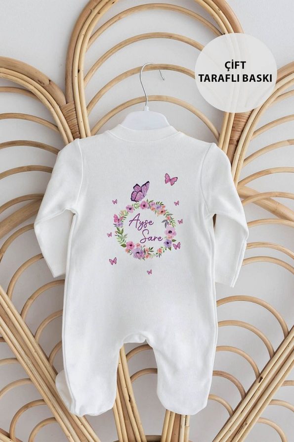 Lilabio 100% Organic Personalized Butterfly Hospital Outfit Set