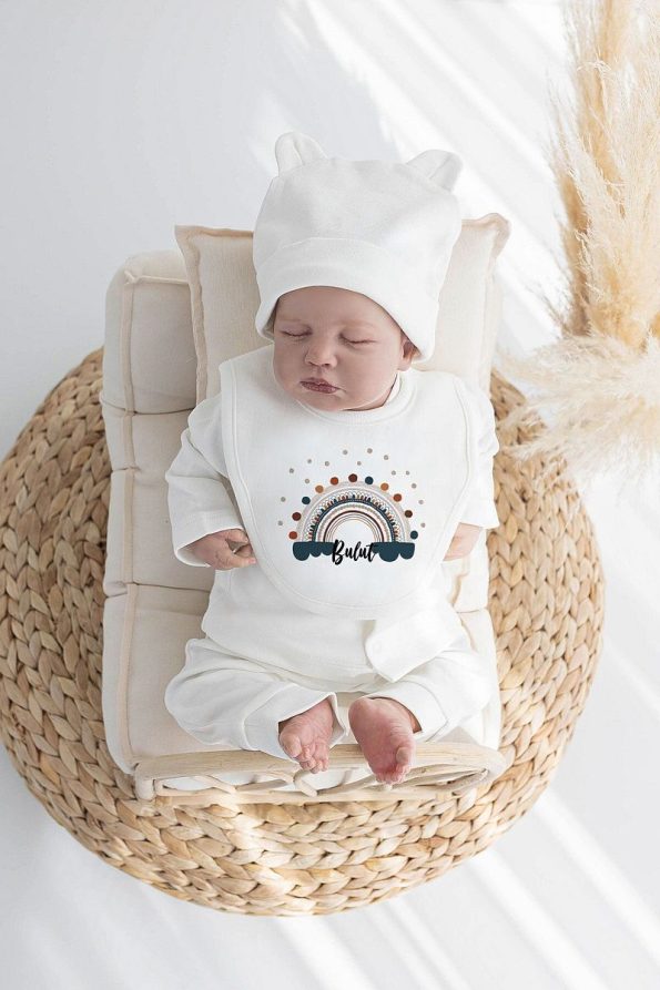 Lilabio 100% Organic Personalized Summer Hospital Outfit Rainbow Set