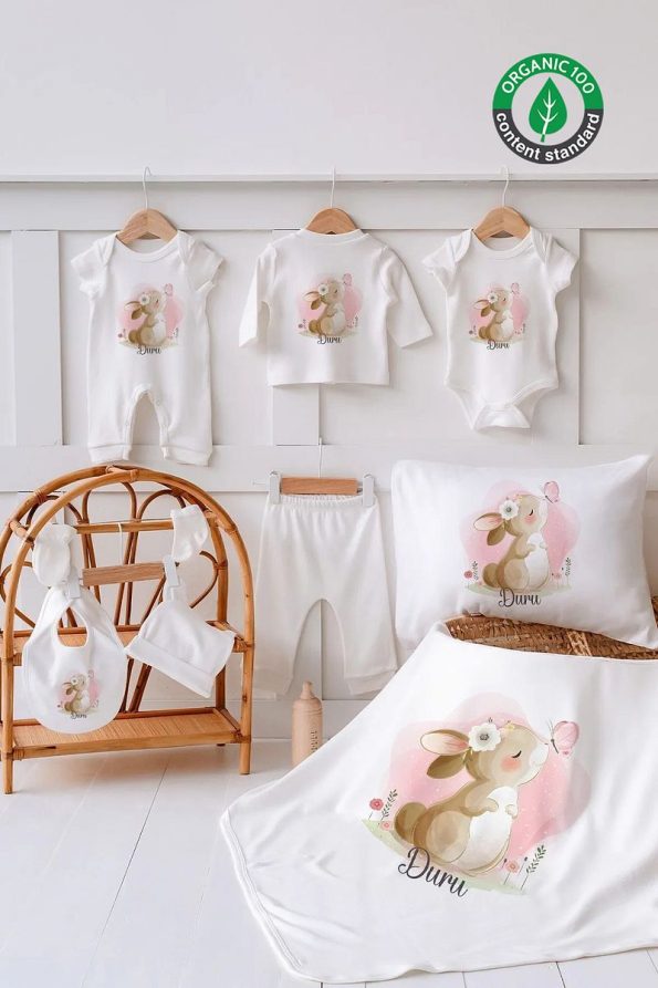 Lilabio 100% Organic Personalized Summer Hospital Set with Bunny