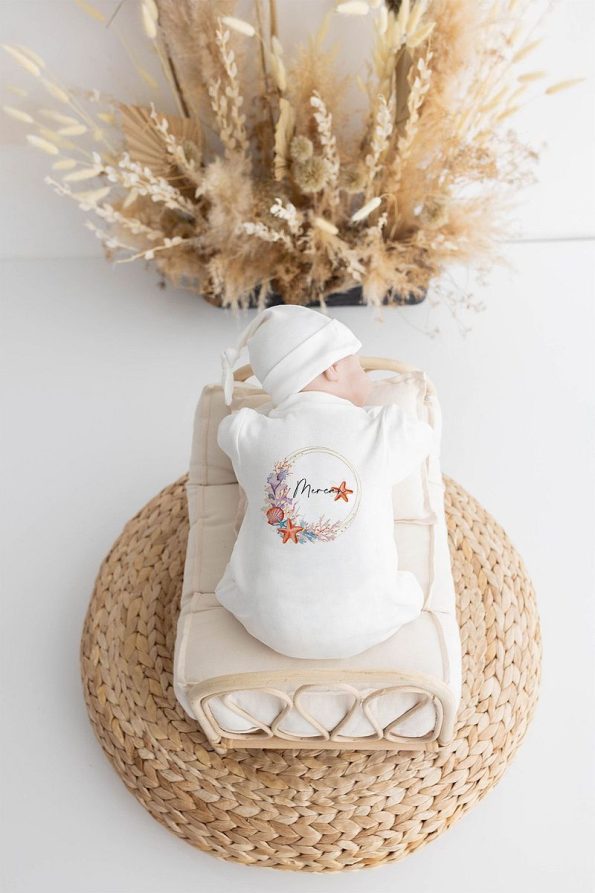 Lilabio 100% Organic Personalized Hospital Set with Sea Shell Design