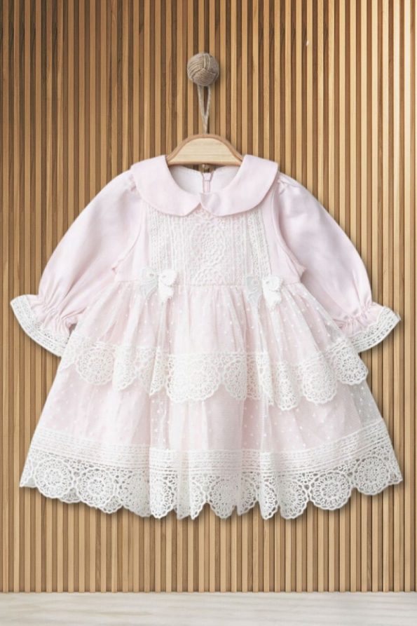 CreativeBebe Girls Luxury Dress Set Pink 0-3 Months / 3-6 Months