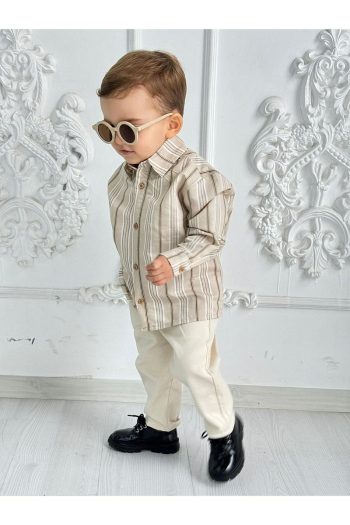 Bohemian Kids New Cream Shirt and Cream Pants Classic Set