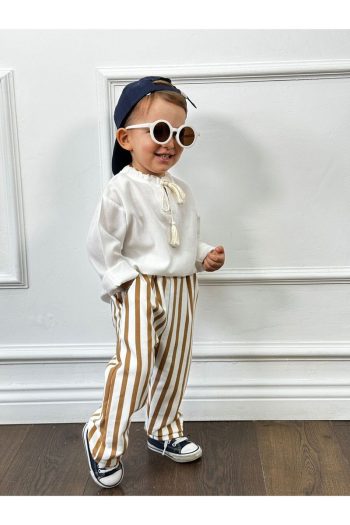 Bohemian Kids Baby Wear Brown Striped Top and Bottom Set